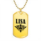 Lisa v01a - 18k Gold Finished Luxury Dog Tag Necklace