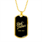 Best Father Since 2021 v2 - 18k Gold Finished Luxury Dog Tag Necklace