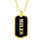 Miles v2 - 18k Gold Finished Luxury Dog Tag Necklace