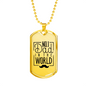 No 1 Dad In The World - 18k Gold Finished Luxury Dog Tag Necklace