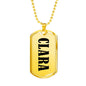 Clara v01 - 18k Gold Finished Luxury Dog Tag Necklace