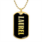 Laurel v02 - 18k Gold Finished Luxury Dog Tag Necklace