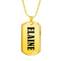 Elaine v01 - 18k Gold Finished Luxury Dog Tag Necklace