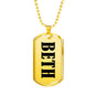 Beth v01 - 18k Gold Finished Luxury Dog Tag Necklace