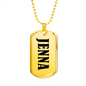 Jenna v01 - 18k Gold Finished Luxury Dog Tag Necklace
