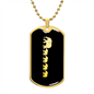 Mama Elephant With 4 Calves v2 - 18k Gold Finished Luxury Dog Tag Necklace