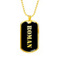 Roman v2 - 18k Gold Finished Luxury Dog Tag Necklace