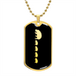 Mama Hippo With 4 Calves v2 - 18k Gold Finished Luxury Dog Tag Necklace