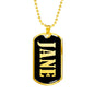 Jane v02 - 18k Gold Finished Luxury Dog Tag Necklace