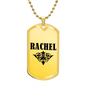 Rachel v01a - 18k Gold Finished Luxury Dog Tag Necklace