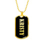 Kristy v02 - 18k Gold Finished Luxury Dog Tag Necklace