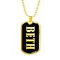 Beth v02 - 18k Gold Finished Luxury Dog Tag Necklace