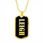 Leigh v02 - 18k Gold Finished Luxury Dog Tag Necklace