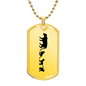 Mama Lioness With 3 Cubs - 18k Gold Finished Luxury Dog Tag Necklace