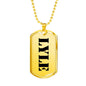Lyle - 18k Gold Finished Luxury Dog Tag Necklace