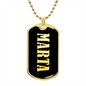 Marta v02 - 18k Gold Finished Luxury Dog Tag Necklace