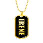 Irene v02 - 18k Gold Finished Luxury Dog Tag Necklace