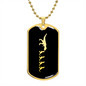 Mama Dinosaur With 4 Hatchlings v2 - 18k Gold Finished Luxury Dog Tag Necklace