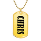 Chris v01 - 18k Gold Finished Luxury Dog Tag Necklace