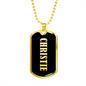 Christie v02 - 18k Gold Finished Luxury Dog Tag Necklace