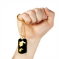 Mama Rabbit With 1 Kitten v2 - 18k Gold Finished Luxury Dog Tag Necklace