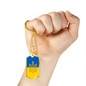 Stylized Tryzub And Ukrainian Flag - 18k Gold Finished Luxury Dog Tag Necklace