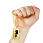 Mama Elephant With 1 Calf - 18k Gold Finished Luxury Dog Tag Necklace
