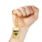 Rosa v01a - 18k Gold Finished Luxury Dog Tag Necklace