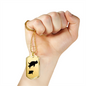 Mama Penguin With 1 Chick - 18k Gold Finished Luxury Dog Tag Necklace