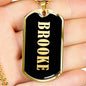 Brooke v02 - 18k Gold Finished Luxury Dog Tag Necklace