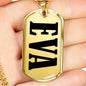 Eva v01 - 18k Gold Finished Luxury Dog Tag Necklace