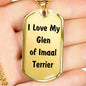 Love My Glen of Imaal Terrier v4 - 18k Gold Finished Luxury Dog Tag Necklace
