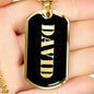 David - 18k Gold Finished Luxury Dog Tag Necklace