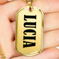 Lucia v01 - 18k Gold Finished Luxury Dog Tag Necklace