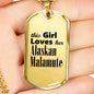 Alaskan Malamute - 18k Gold Finished Luxury Dog Tag Necklace