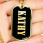 Kathy v02 - 18k Gold Finished Luxury Dog Tag Necklace