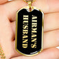 Airman's Husband v2 - 18k Gold Finished Luxury Dog Tag Necklace