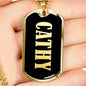 Cathy v02 - 18k Gold Finished Luxury Dog Tag Necklace