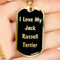 Love My Jack Russell Terrier v5 - 18k Gold Finished Luxury Dog Tag Necklace