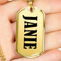 Janie v01 - 18k Gold Finished Luxury Dog Tag Necklace