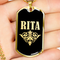Rita v02a - 18k Gold Finished Luxury Dog Tag Necklace