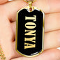 Tonya v02 - 18k Gold Finished Luxury Dog Tag Necklace