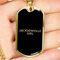 Jacksonville Girl v2 - 18k Gold Finished Luxury Dog Tag Necklace