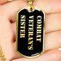 Combat Veteran's Sister v2 - 18k Gold Finished Luxury Dog Tag Necklace
