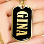 Gina v02 - 18k Gold Finished Luxury Dog Tag Necklace