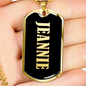 Jeannie v02 - 18k Gold Finished Luxury Dog Tag Necklace