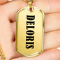 Deloris v01 - 18k Gold Finished Luxury Dog Tag Necklace