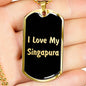 Love My Singapura v2 - 18k Gold Finished Luxury Dog Tag Necklace