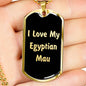 Love My Egyptian Mau v2 - 18k Gold Finished Luxury Dog Tag Necklace