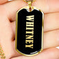 Whitney v02 - 18k Gold Finished Luxury Dog Tag Necklace